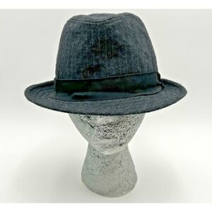 All American Stetson Fedora 60% Wool Driving Hat Mens‎ Gray Striped 60s Gangster